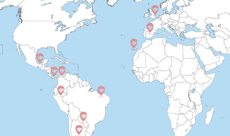 Mapa de ubicaciones de residencias para mascotas